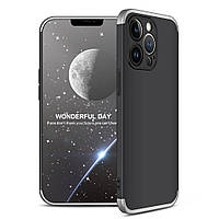 Чехол GKK 360 для Iphone 13 Pro Бампер противоударный Black-Silver