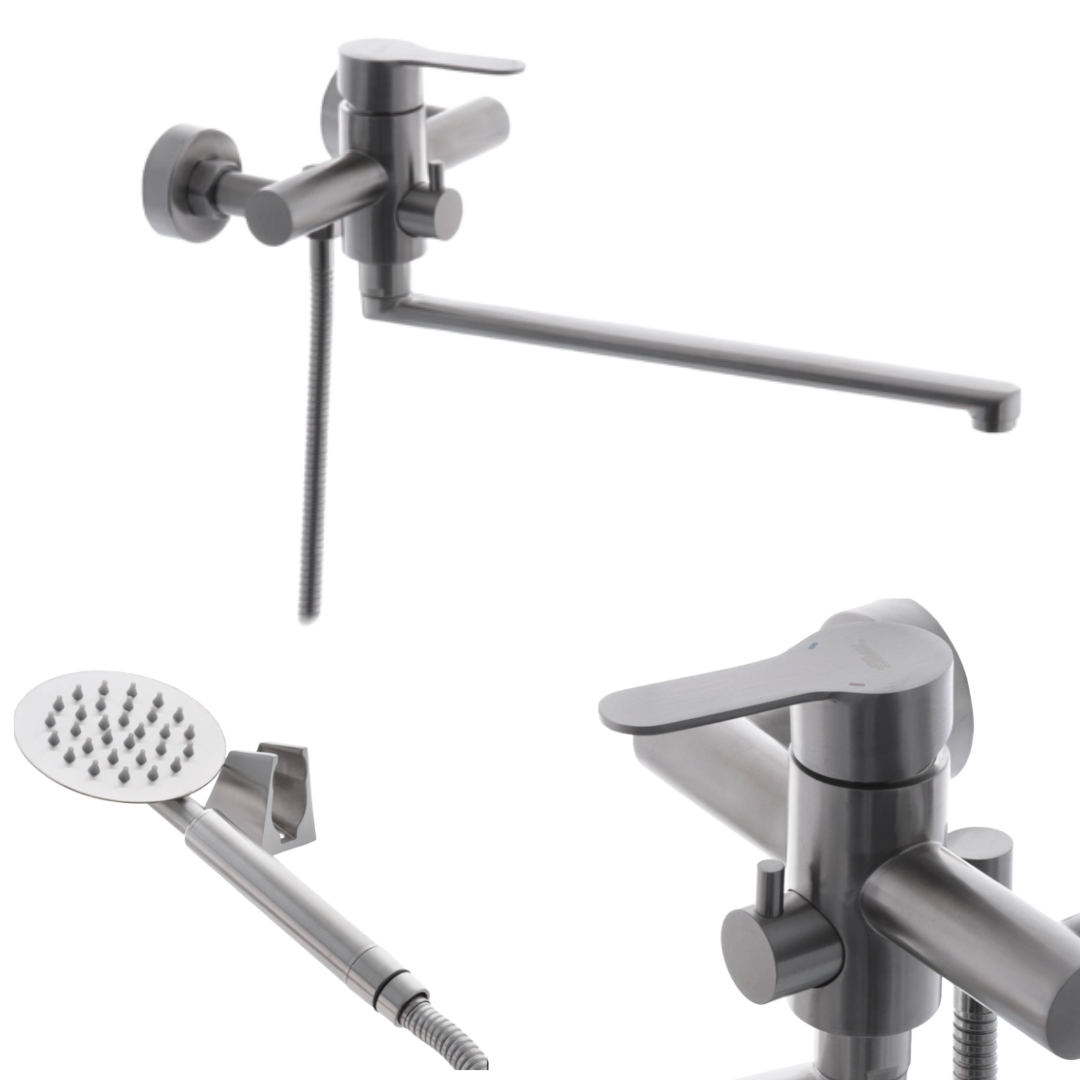 Змішувач для ванни MX SUS-006 з лійкою (EURO) з нержавіючої сталі SUS304