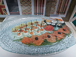 Блюдо сервірувальне овальне, скляне 49 см