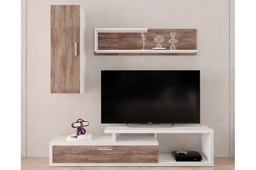 Вітальня Арія з ДСП/МДФ Gerbor Німфея альба/дуб ансберг темний, фото 1