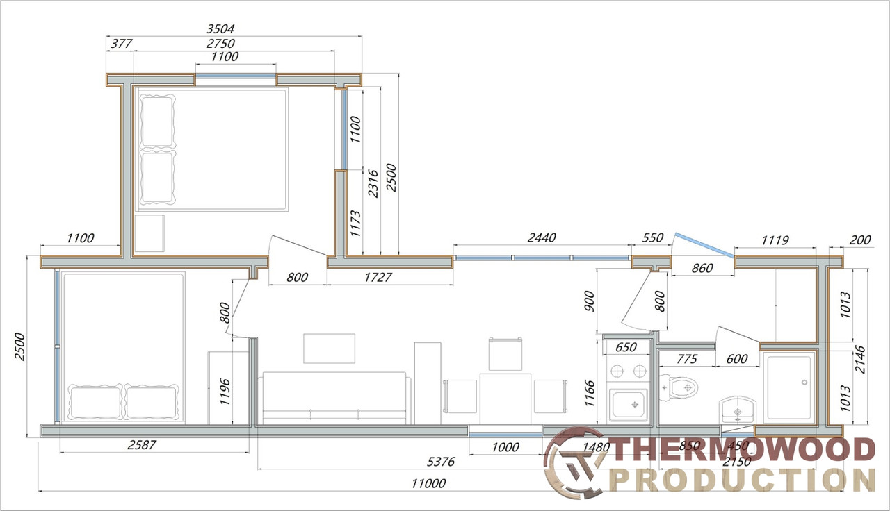 модульный дом план