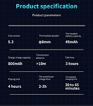 Бездротові сенсорні навушники-затички AirPlus Pro T11. Blueotooth вакуумні навушники., фото 3