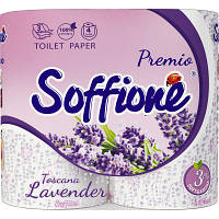 Туалетная бумага Soffione Premio Toscana Lavender 3 слоя 4 рулона