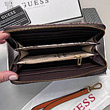 Жіночий гаманець на змійці Guess (7594) коричневий, фото 3