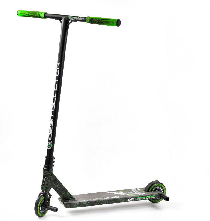 Труковий самокат Best Scooter салатовий CRASH HIC-система пеги алюмінієвий диск та дека колеса PU 110 мм