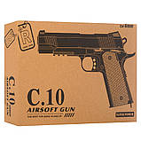 Іграшковий пістолет металевий (пластикові кульки 10шт) C10, фото 5