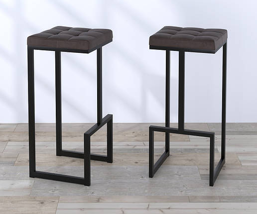 Барний стілець BS-3 soft велюр коричневий / нога чорна TM Loft design, фото 3