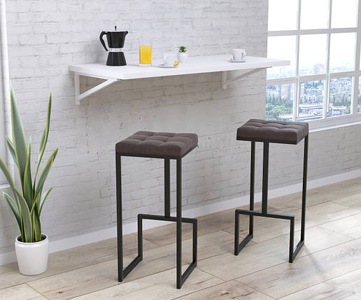 Барний стілець BS-3 soft велюр коричневий / нога чорна TM Loft design, фото 2