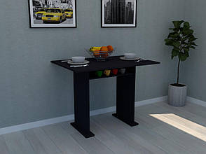 Кухонний стіл 1000*700 мм, сучасний маленький стіл на кухню універсальний невеликий і недорогий Чорний, фото 2