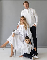 Сімейний білий комплект вишиванок