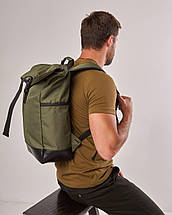 Ролтоп рюкзак трансформер, Rolltop Backpack KHAKI, фото 2