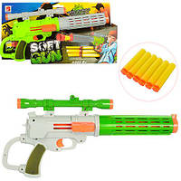 Дитячий іграшковий пістолет (2 кольори, м'які кулі на присосках 6шт) 566