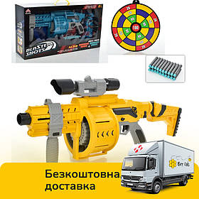 Дитячий автомат бластер (2 кольори, м'які кулі-присоски 20 шт, приціл, мішень) SB582BC