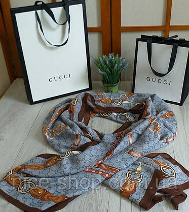 Палантин в стилі Gucci легкий віскоза, фото 6
