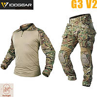 IDOGEAR G3 v2 Комплект формы мультикам с наколенниками налокотниками Тактические брюки Рубашка мультикам
