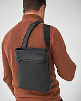Мужская сумка барсетка через плечо зернистая эко-кожа Vidro