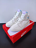 Кроссовки Найк женские подростковые Nike Air Jordan 1 Beige&Purple 36-41