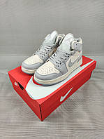 Кроссовки женские подростковые Nike Air Jordan 1 Mid Light Bone 36-41