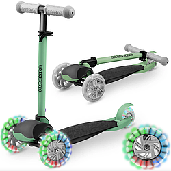 Самокат триколісний Ricokids дитячий світлодіодний зелений 765107