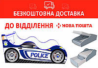 Кровать-машинка 70*155 Драйв/Drive D004 Police Синий