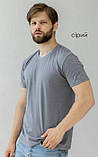 Чоловіча футболка однотонна прямого силуету, кулір "СТАНДАРТ" GBI Антрацит, фото 7