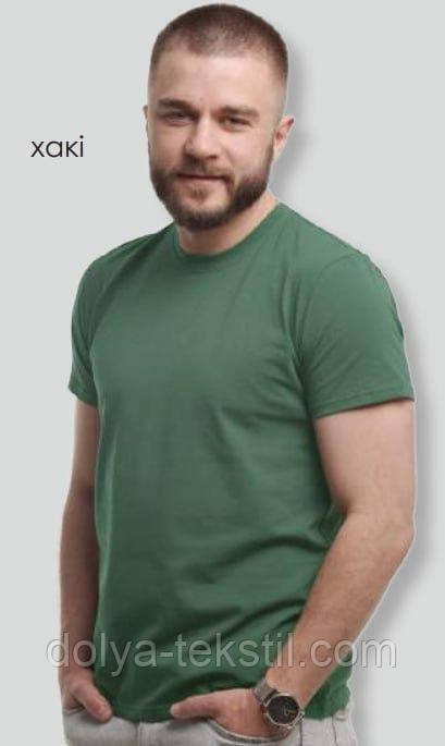 Чоловіча футболка однотонна прямого силуету, кулір "СТАНДАРТ" GBI Хакі