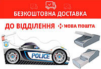 Кровать-машинка 70*155 Драйв/Drive D004 Police Серый