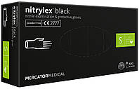 Перчатки нитриловые NITRYLEX Black, неопудренные, диагностические, черные, размер S, 100 шт. (50 пар)