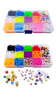 Набор для плетения браслетов из резинок с бусинами Fashion loom bands set