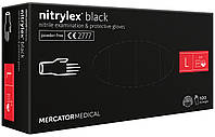 Перчатки нитриловые NITRYLEX Black, неопудренные, диагностические, черные, размер L, 100 шт. (50 пар)