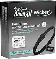 Нашийник AnimAll VetLine Wicker протипаразитарний для собак та котів 70 см Оксамитово-Чорний