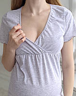 Сорочка для вагітних та годуючих грудьми матусь (сірий меланж), фото 3