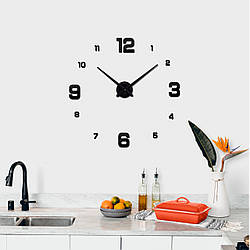 Настінний годинник із дзеркальним 3D ефектом "Realm Mid" - настінний самоклейний 3Д годинник, середній діаметр 70 см