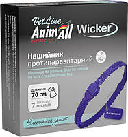 Нашийник AnimAll VetLine Wicker 70 см протипаразитарний для собак та котів Фіолетовий
