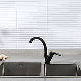 Змішувач для кухні GAPPO G4150 з висувним виливом, чорний, фото 2