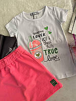 Комплект футболка белая ,юбка розовая 2-21925 Wanex, Светло-Розовый, Девочка, Весна Лето, 104 см