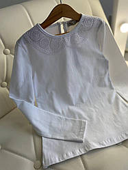 Нарядна шкільна біла блузка з коміром 16140 Toontoy, Белый, Для девочек, Весна Осень, 140 см