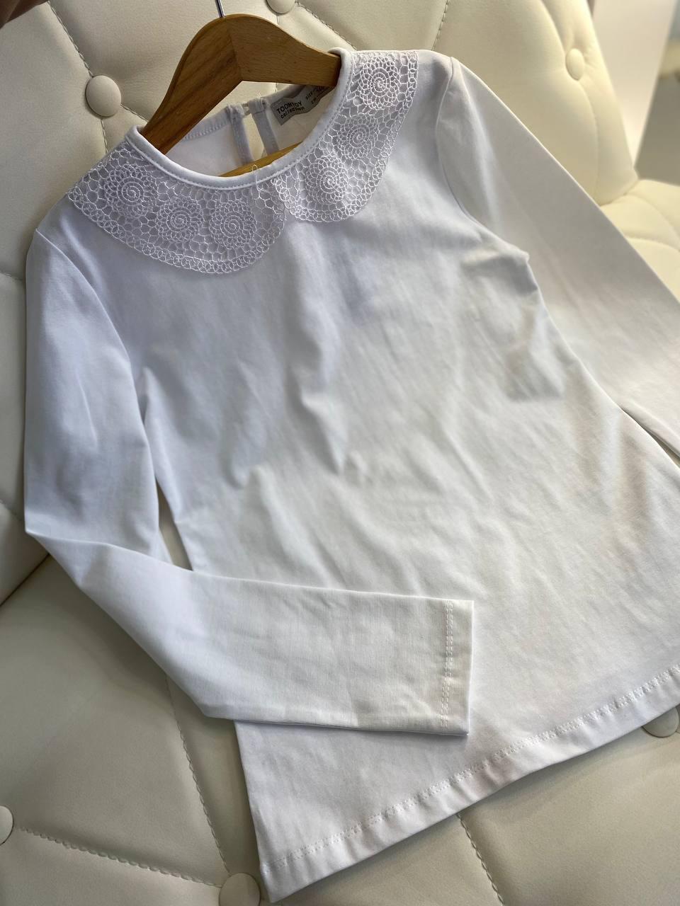 Нарядна шкільна біла блузка з коміром 16140 Toontoy, Белый, Для девочек, Весна Осень, 152 см, фото 1