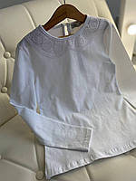Нарядная школьная белая блузка с воротником 16140 Toontoy, Белый, Для девочек, Весна Осень, 152 см