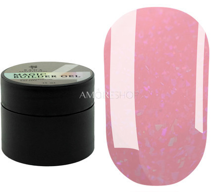SAGA professional Builder Gel magic 4 (бежевий з різнокольоровою поталлю),15 мл