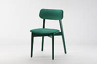 Мягкий стул "Корса Х" из натурального дерева Зеленый