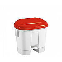 Пластиковый контейнер Filmop Sirius, 30 л, с педалью, красная крышка