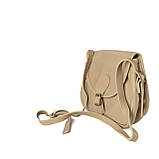 Сумка жіноча стильна через плече з якісної штучної шкіри та регульованим ремінцем, Бежевий, фото 2