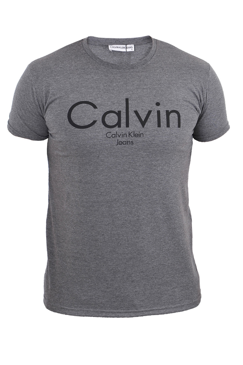 Футболка мужская Calvin Klein 23-C2072 тёмно-серая 2XL - фото 1 - id-p1819540292