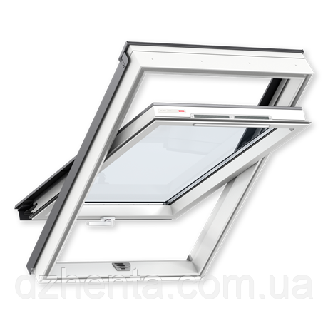 Мансардное окно GLP 0073B, ручка снизу, белый ПВХ МR06 78x118 см