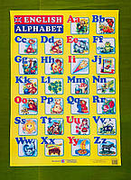 Плакат Алфавіт Англійський друкований 70*50 Підручники і посібники