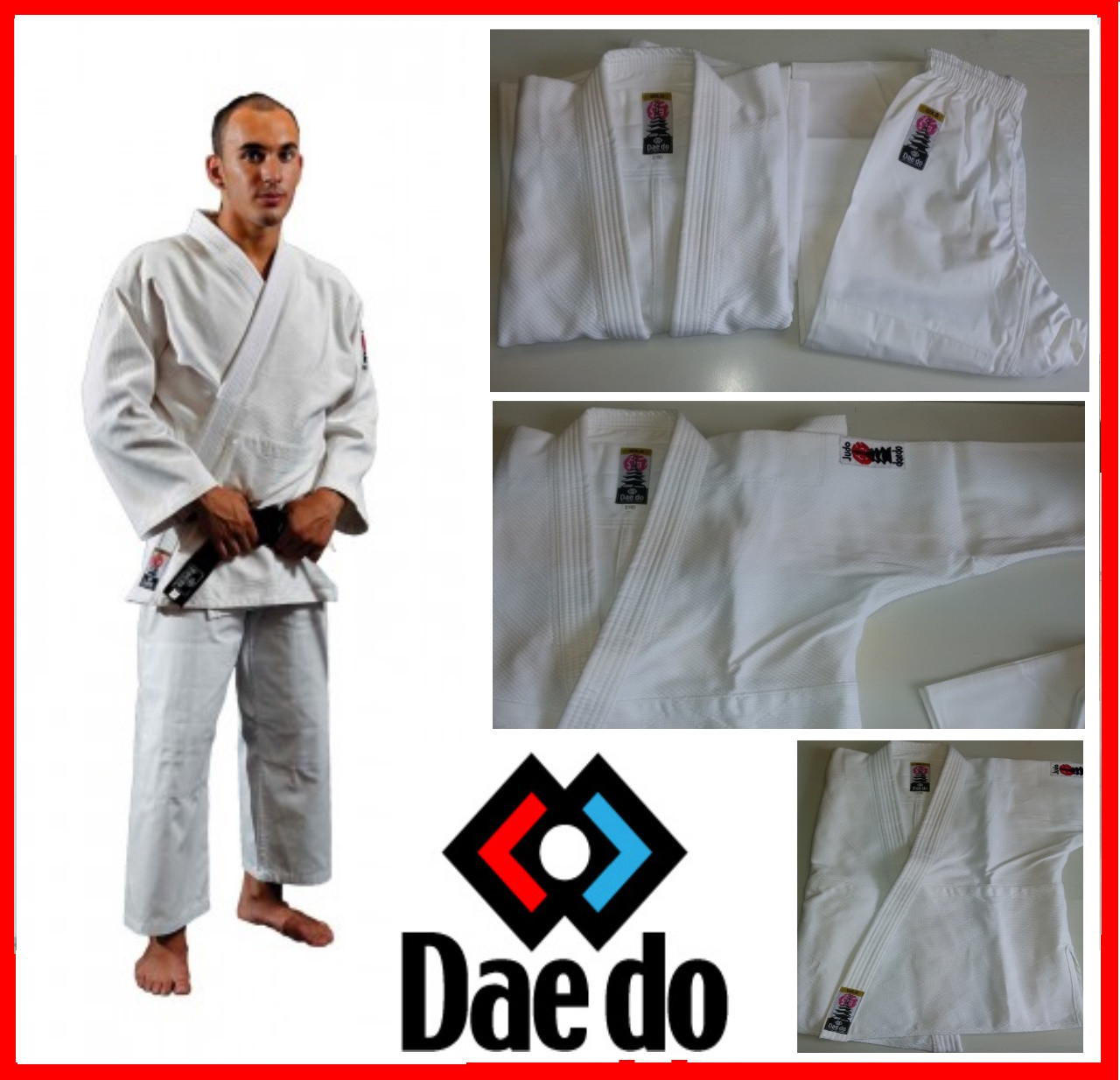 Кімоно для дзюдо біле Daedo Gold JU1113 підвищеної щільності 450 гр./м.кв тренувальний та змагань костюм