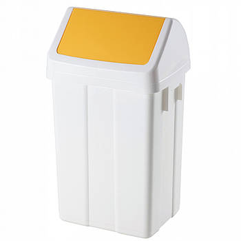 Контейнер для сміття Filmop PATTY з жовтою кришкою, що качається 12 л