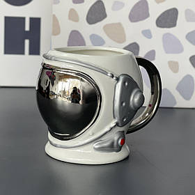 Чашка фігурна "Шлем", срібна, Кружка керамическая "Космонавт"