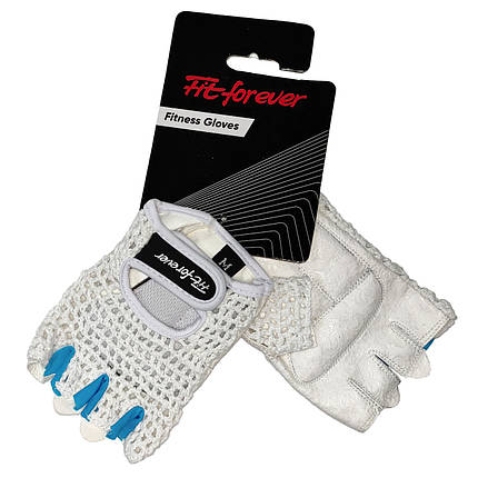 Рукавиці для фітнесу Fit forever Fit Work AI-04-1569-D білий/синій L, фото 1